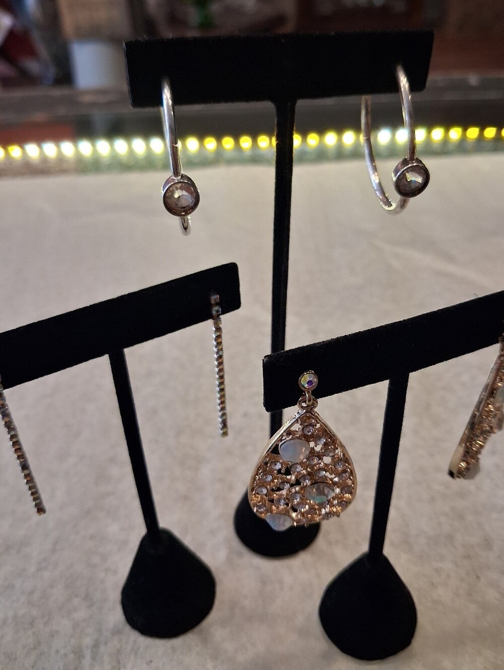 Silver-Tone Teardrop Crystal Drop Earrings - White/Silver